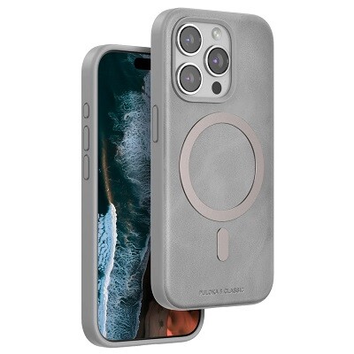 Чехол Puloka с Mag Safe для iPhone 15 Pro, Silver