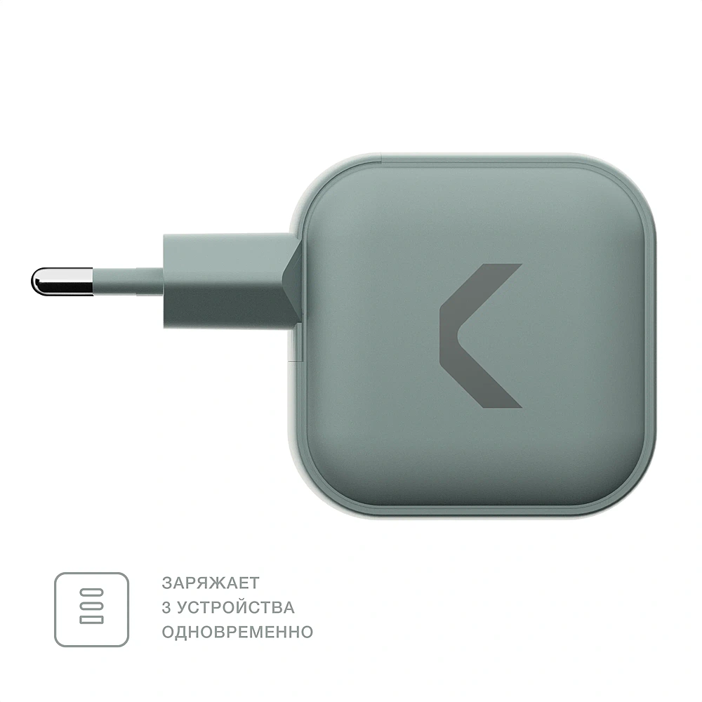 Адаптер питания Commo 65W, Dual USB-C + USB-A